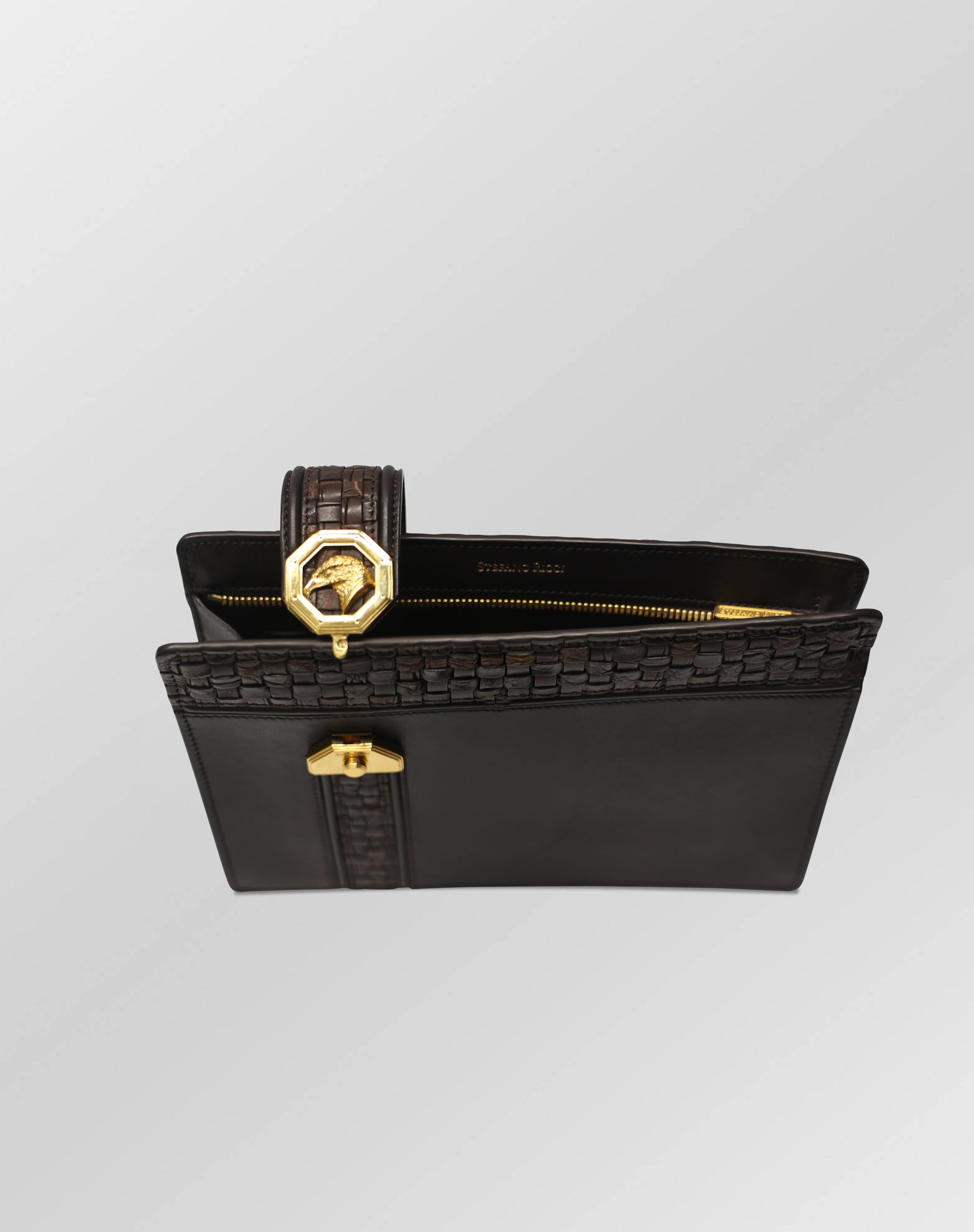 Stefano Ricci Woven Crocodile & Calf Leather Luxury Clutch Organizer