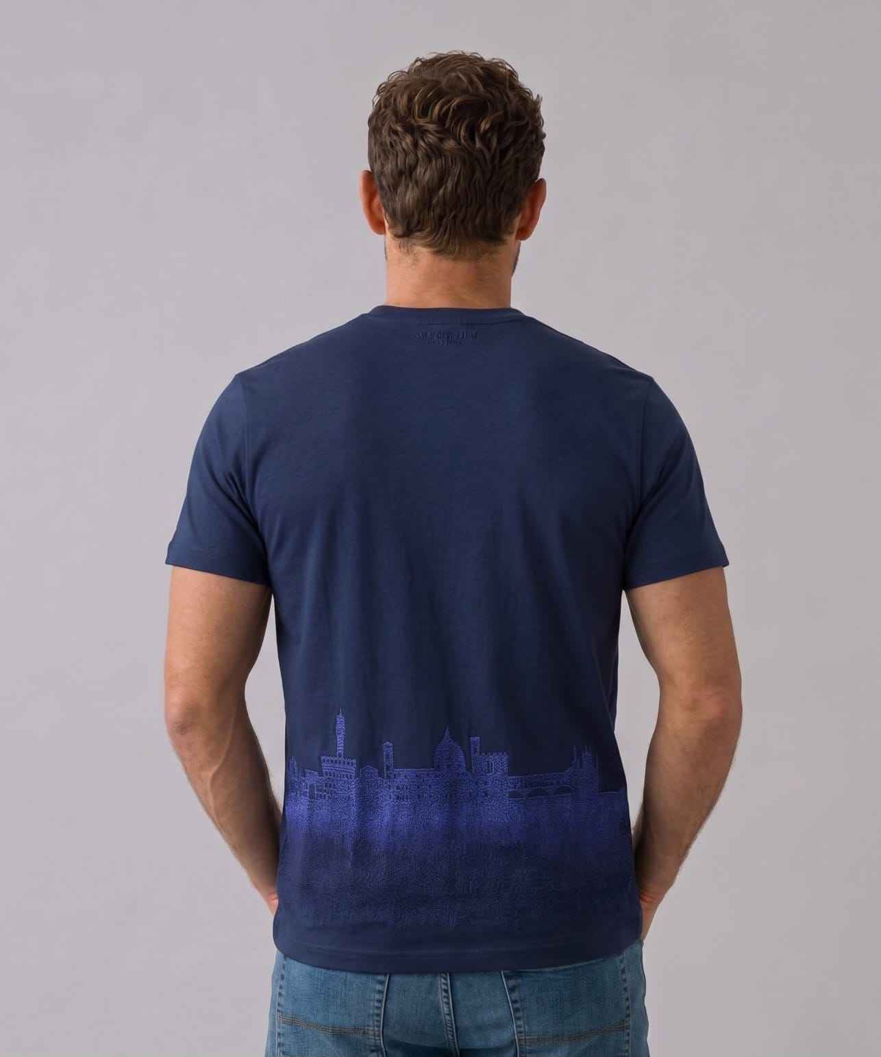 Stefano Ricci Silk Cotton T-Shirt Eagle Skyline (Copy)
