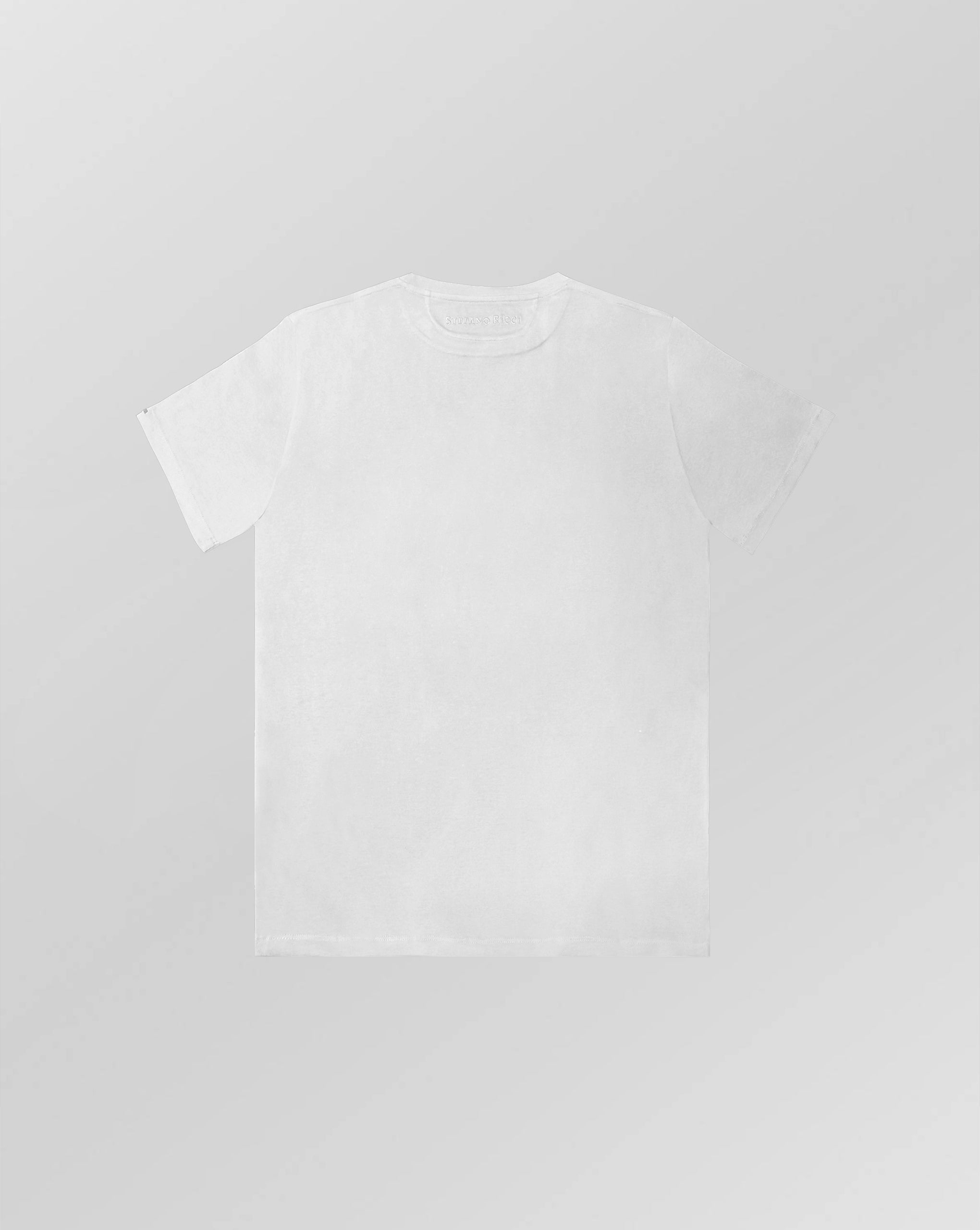 Stefano Ricci Silk Cotton T-Shirt with Eagle Embroidery