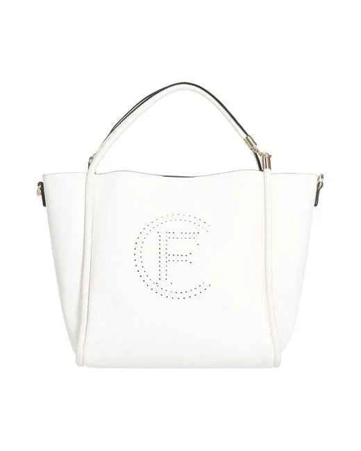 Cristinaeffe White Leather Bucket Tote Bag