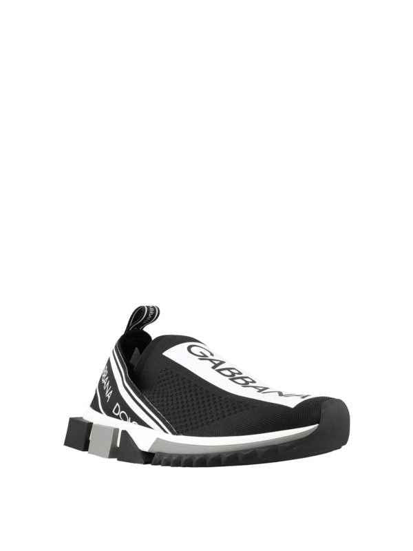 Dolce & Gabbana Sorrento Black & White Logo Sock Sneakers