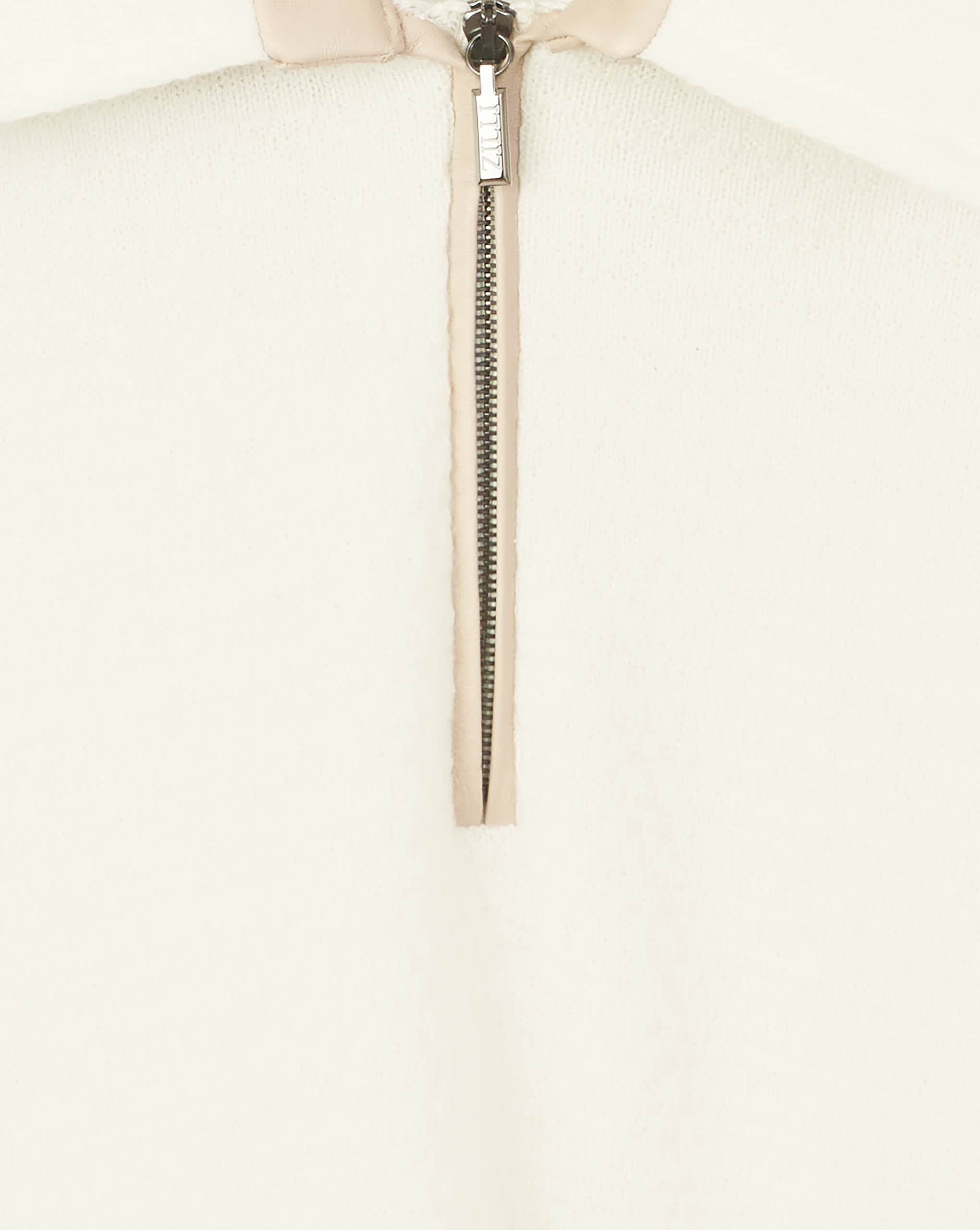 Zilli Cashmere Quarter-Zip Sweater with Lambskin Trim | Off White