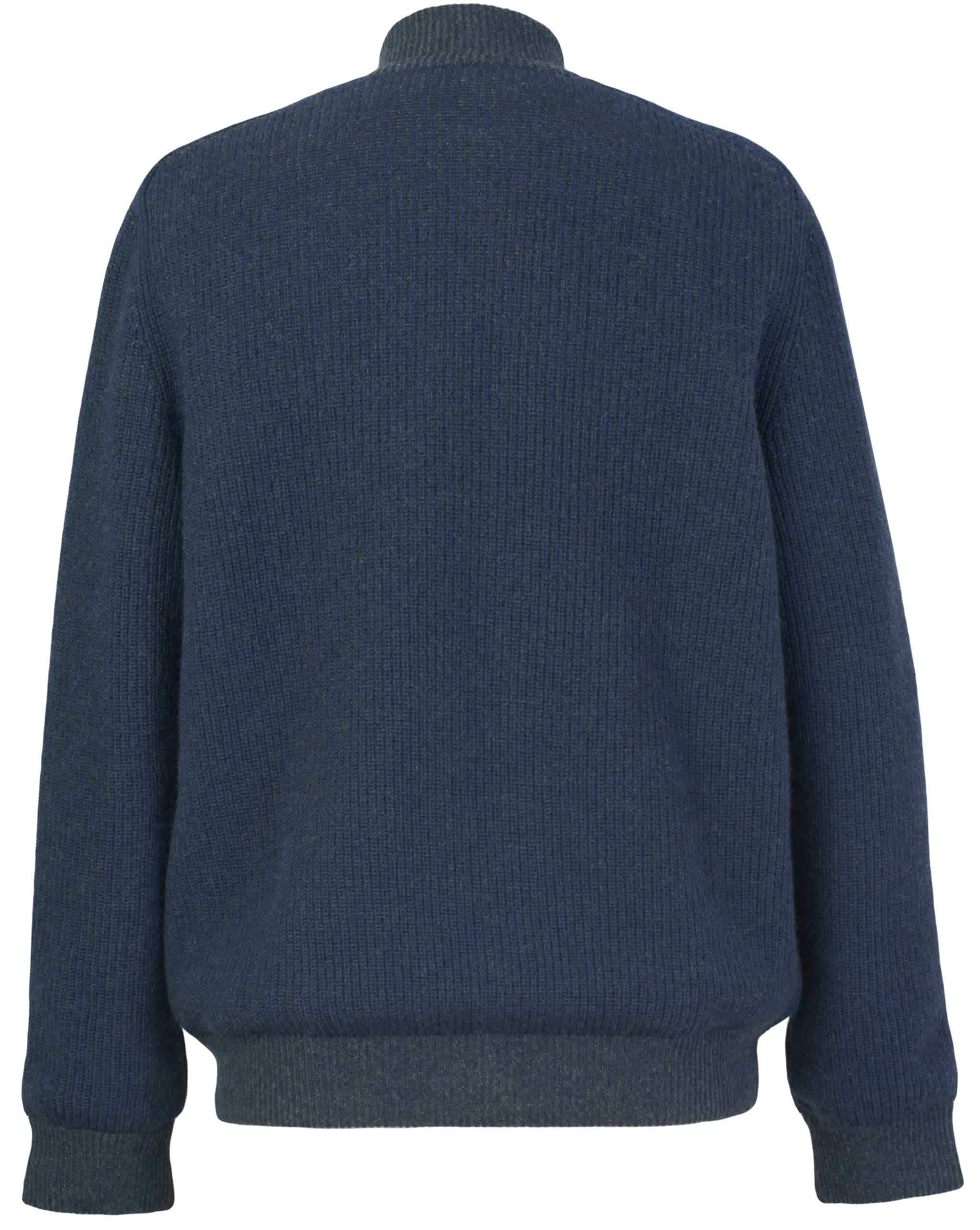 ZILLI Zip Up Knit Cardigan with Suede Details