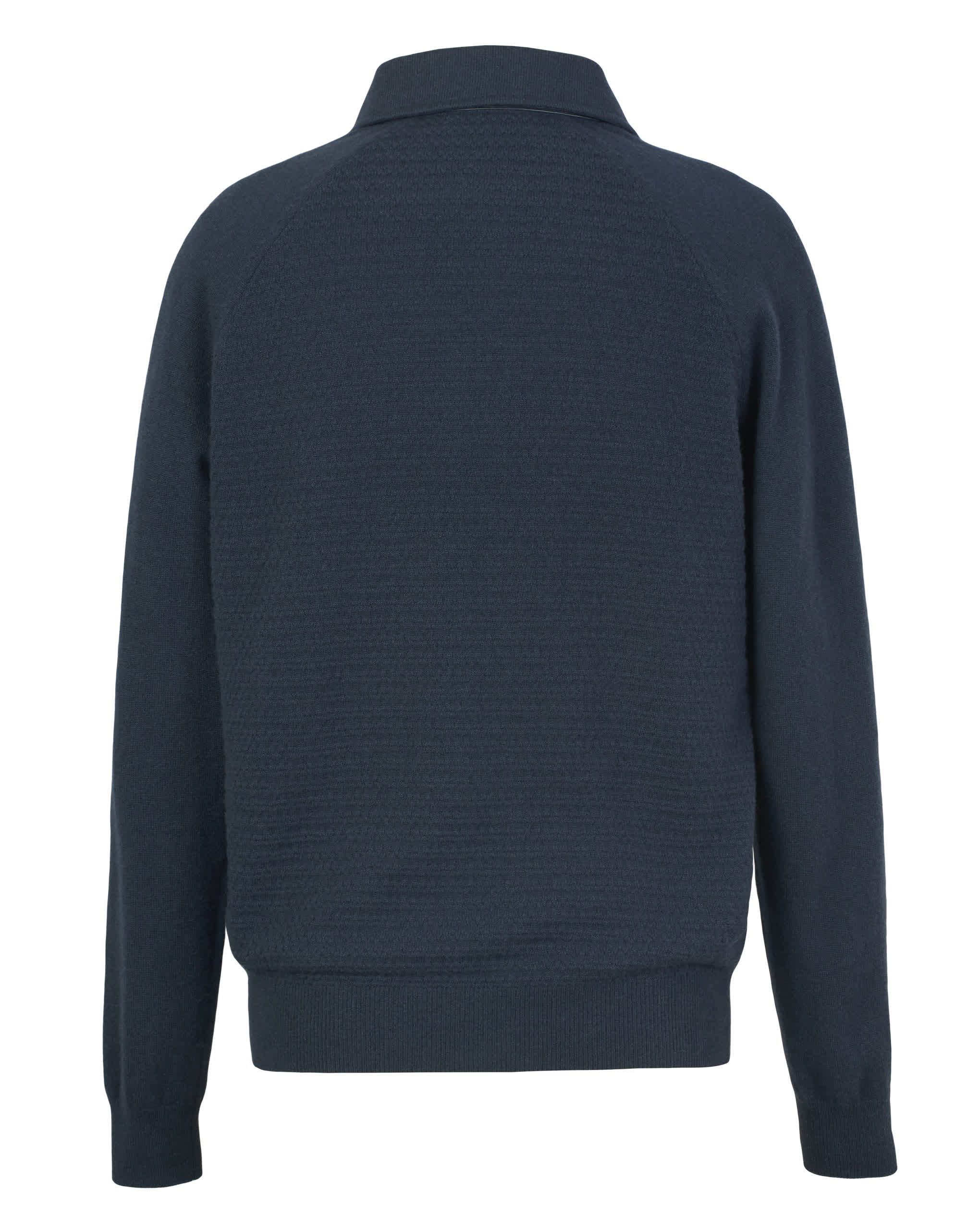Zilli Cashmere Quarter-Zip Sweater with Lambskin Trim | Dark Navy