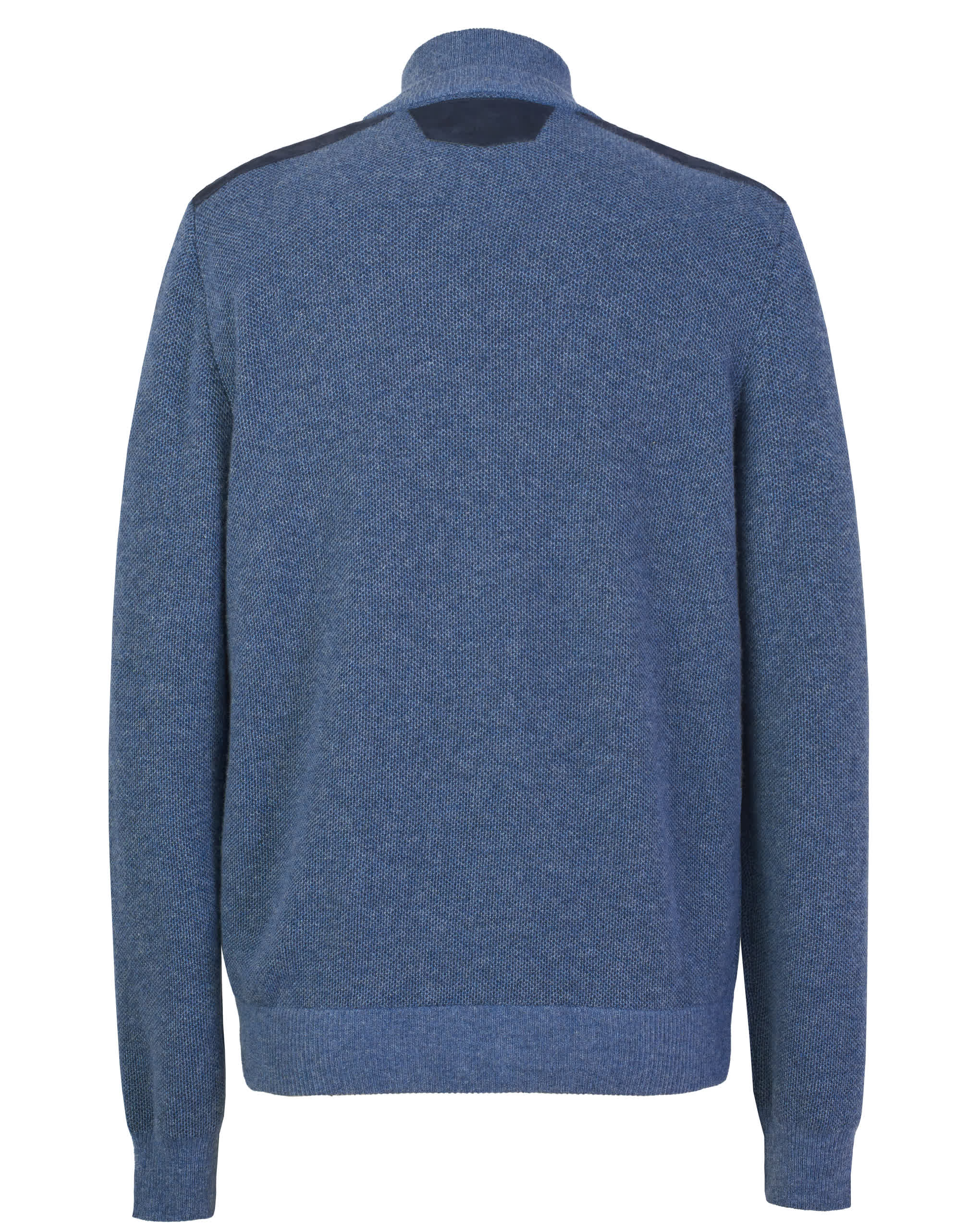 Zilli Cashmere & Wool Cardigan with Suede Details | Navy