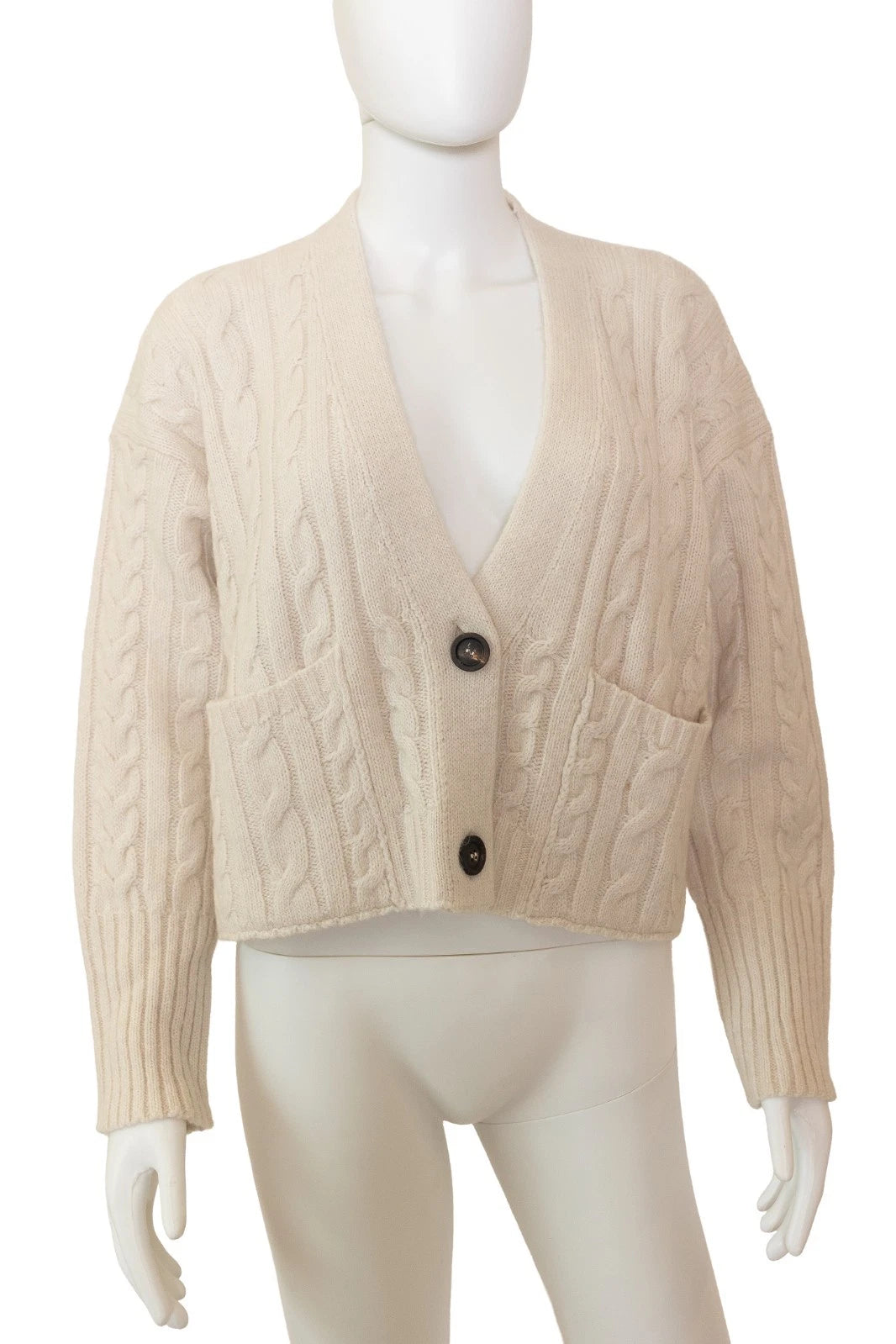 Peserico cable knit crop cardigan