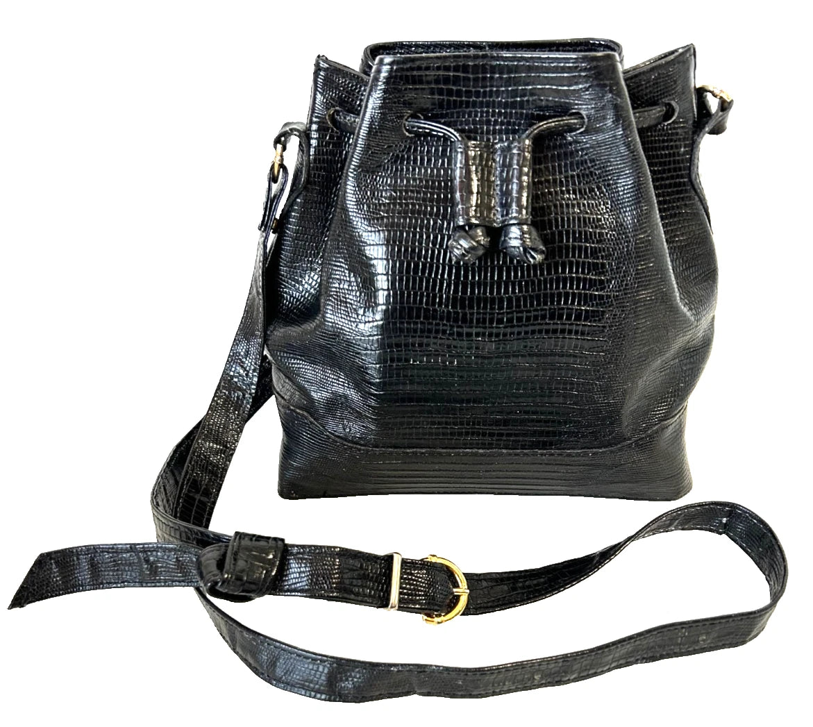 Vintage Glen Miller Ann Turk Croc-Embossed Bucket Bag