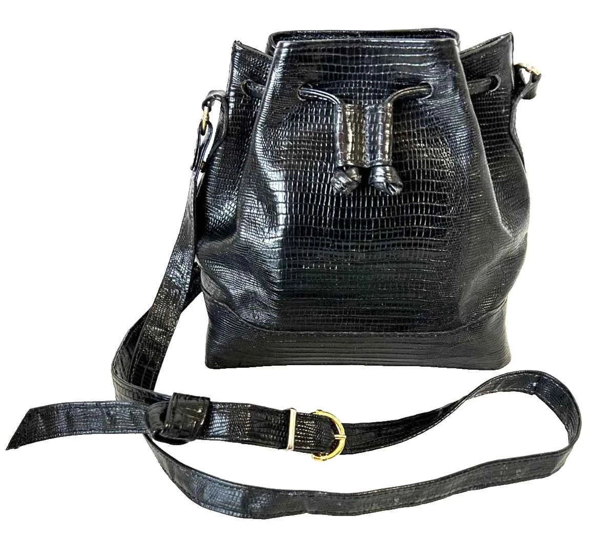 Vintage Glen Miller Ann Turk Croc-Embossed Bucket Bag