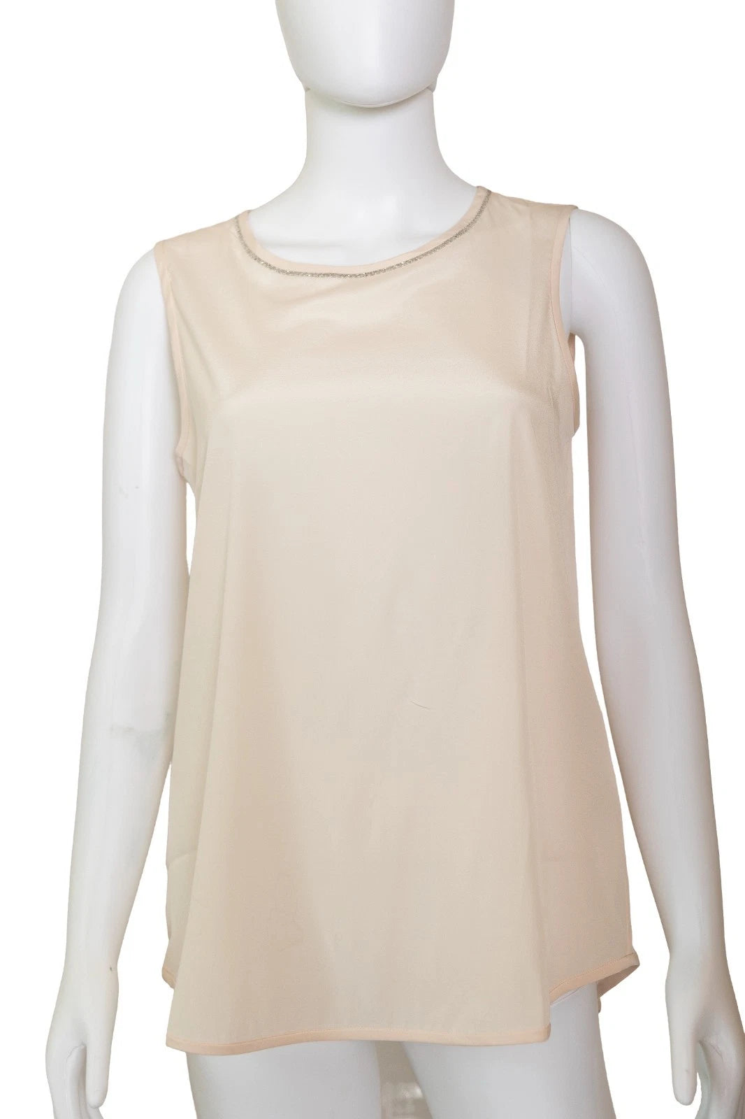 Peserico silk top with chain neckline