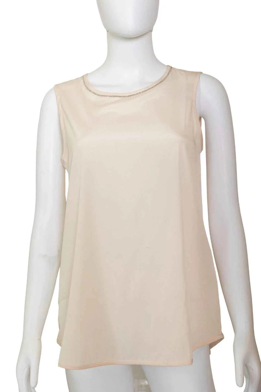 Peserico silk top with chain neckline