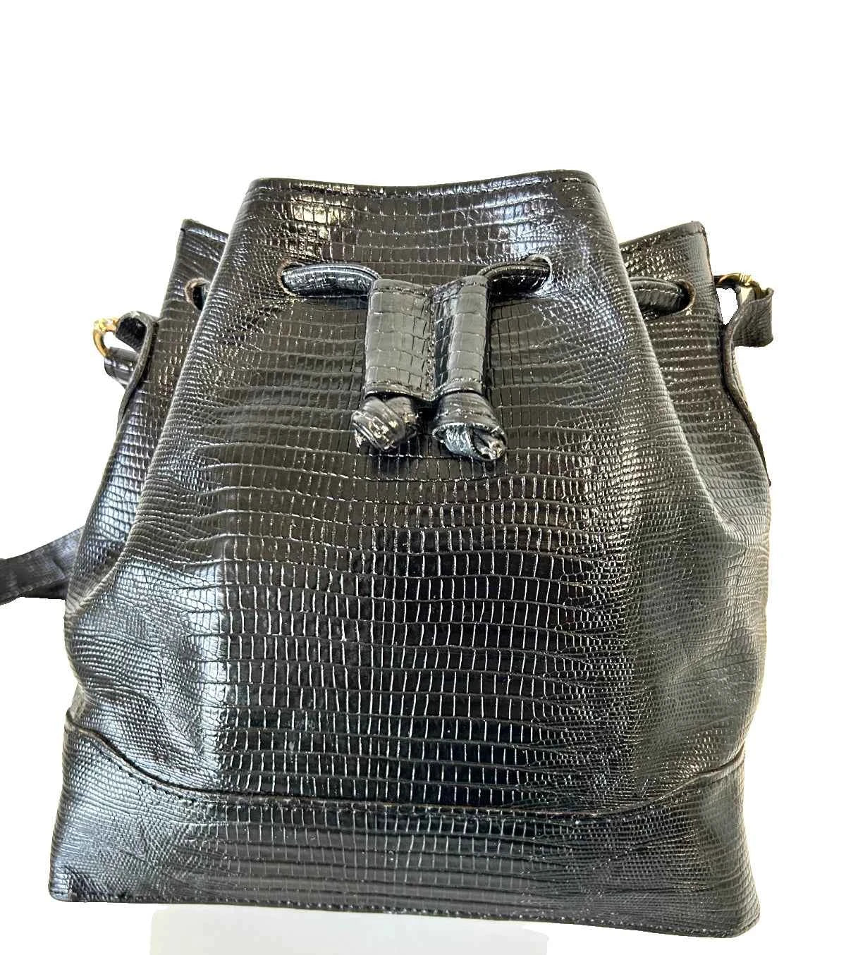 Vintage Glen Miller Ann Turk Croc-Embossed Bucket Bag