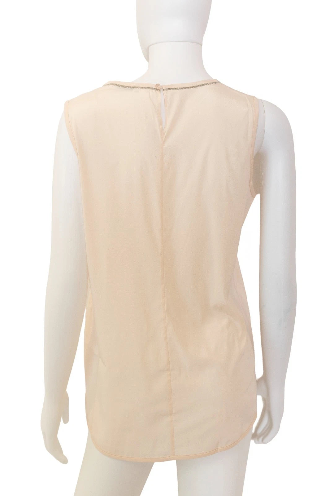 Peserico silk top with chain neckline