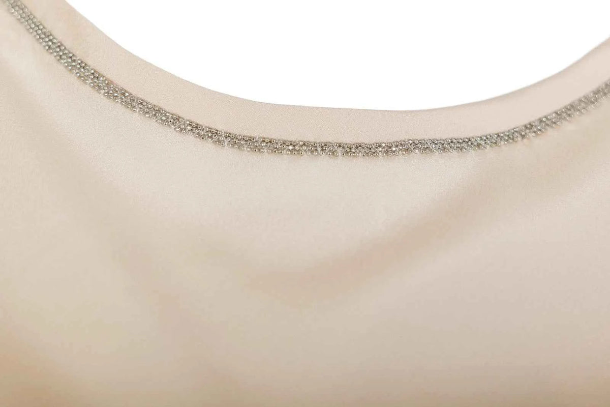 Peserico silk top with chain neckline