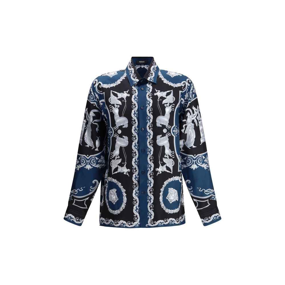 Versace Blue Silk Shirt