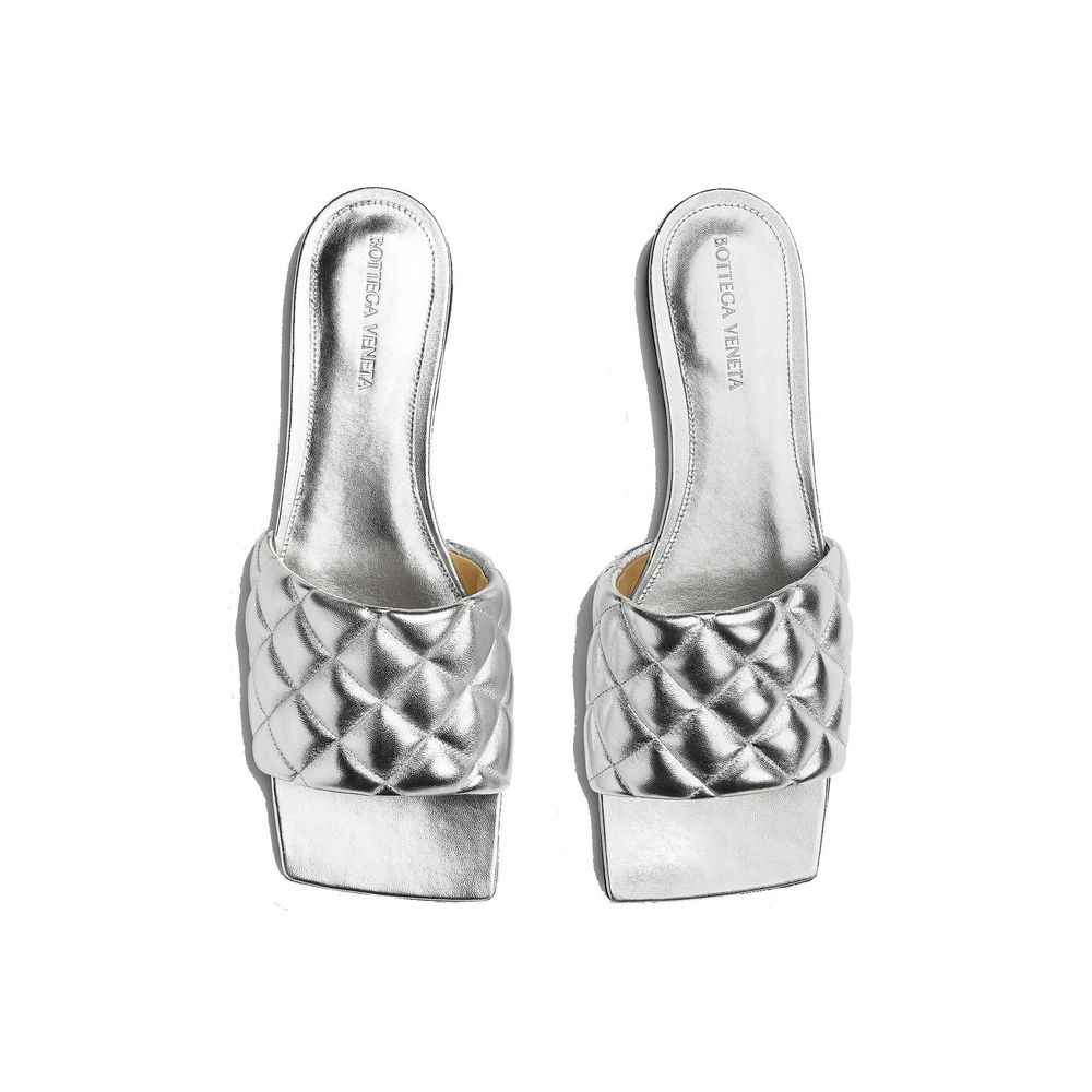 Bottega Veneta Silver Calfskin Sandals