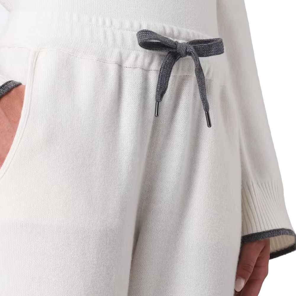Brunello Cucinelli White Cashmere Casual Pants