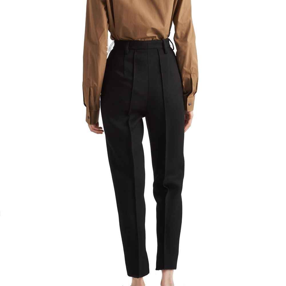 Prada Black Virgin Wool Casual Pants