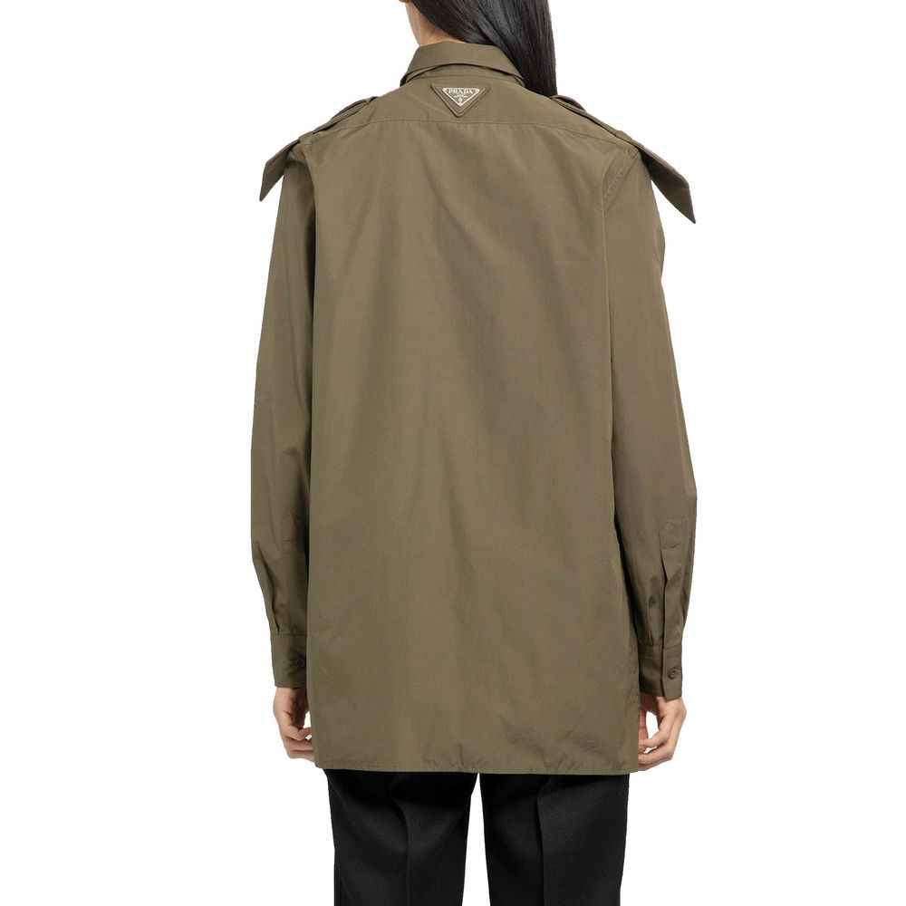 Prada Bicolor Cotton Dress Shirt