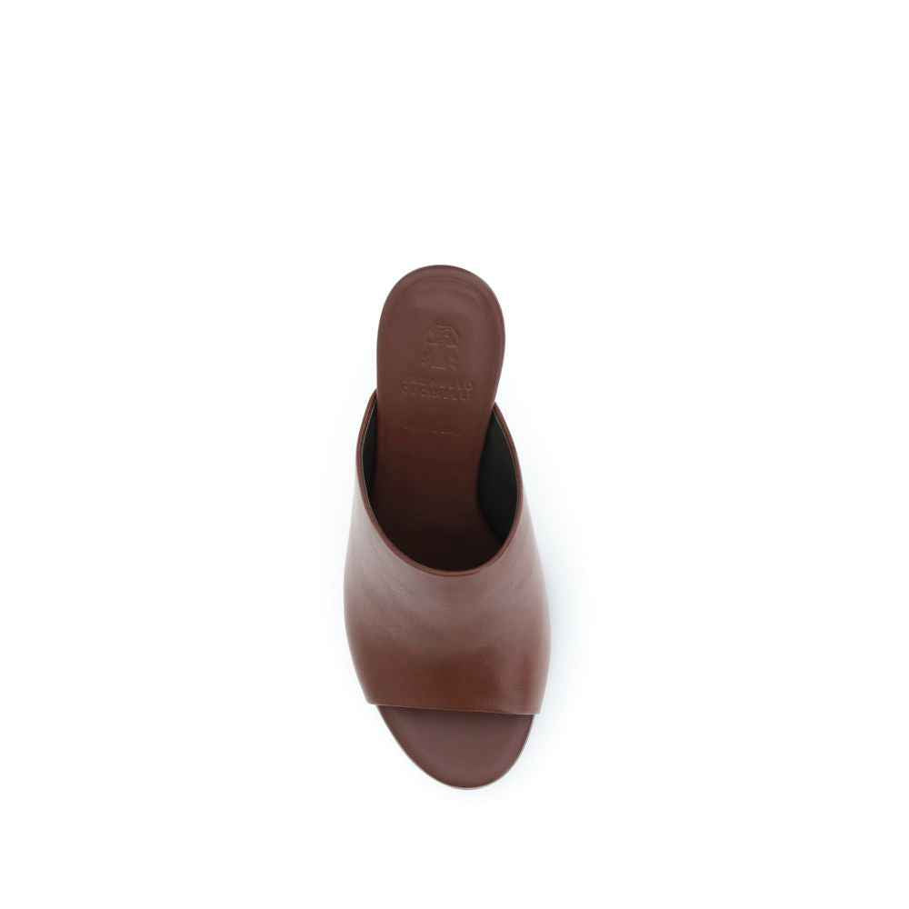 Brunello Cucinelli Brown Calf Leather Bos Taurus Sandals