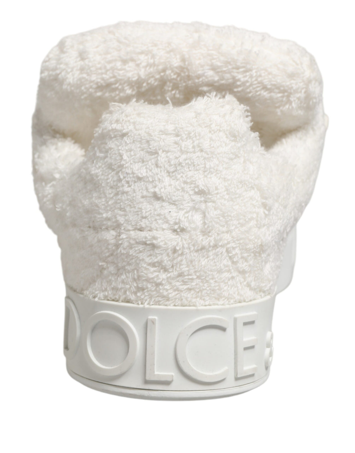 Dolce & Gabbana White Faux Shearling Low Top Sneakers  Shoes