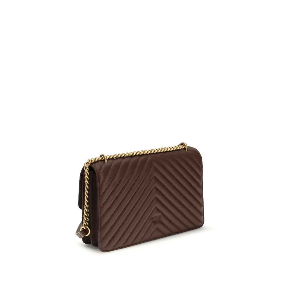 PINKO Brown Calf Leather Bos Taurus Shoulder Bag
