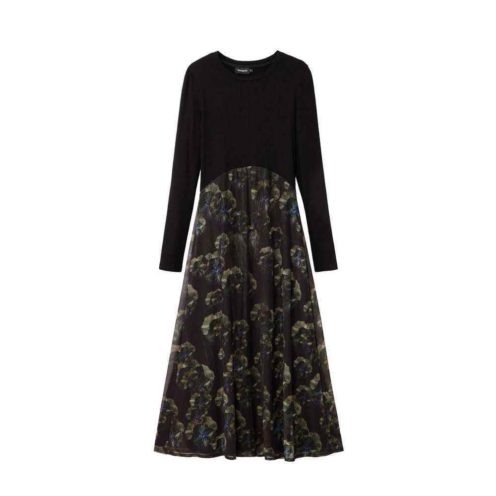 Desigual Black Polyester Casual Dress