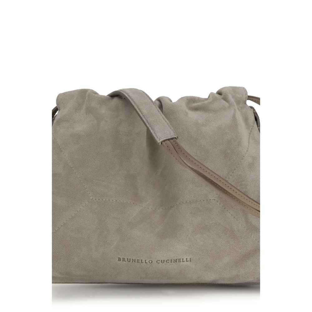 Brunello Cucinelli Gray Calf Leather Bos Taurus Clutch Bag