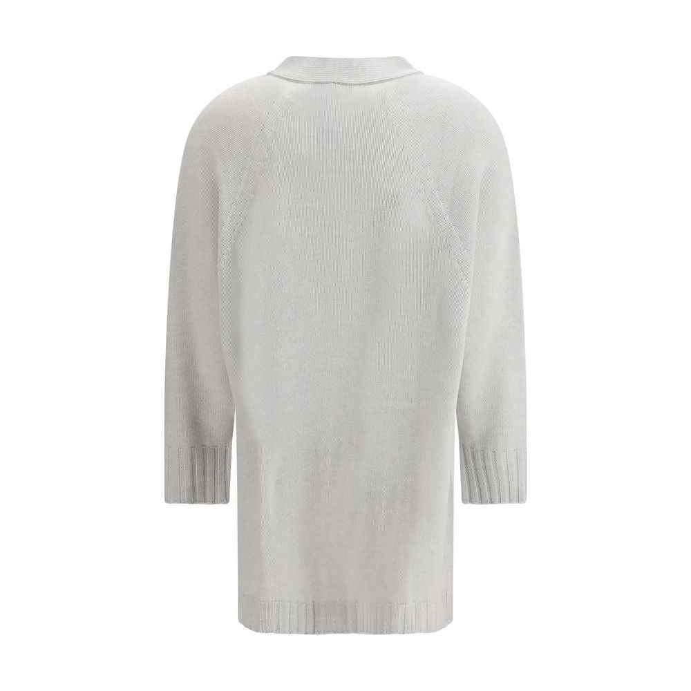 Fabiana Filippi Gray Fleece Wool Cardigan