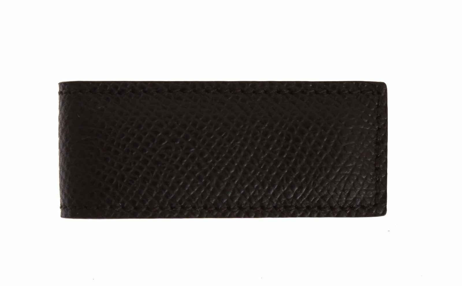 Dolce & Gabbana Brown Leather Magnet Mens Money Bar Clasp Money Cash Clip
