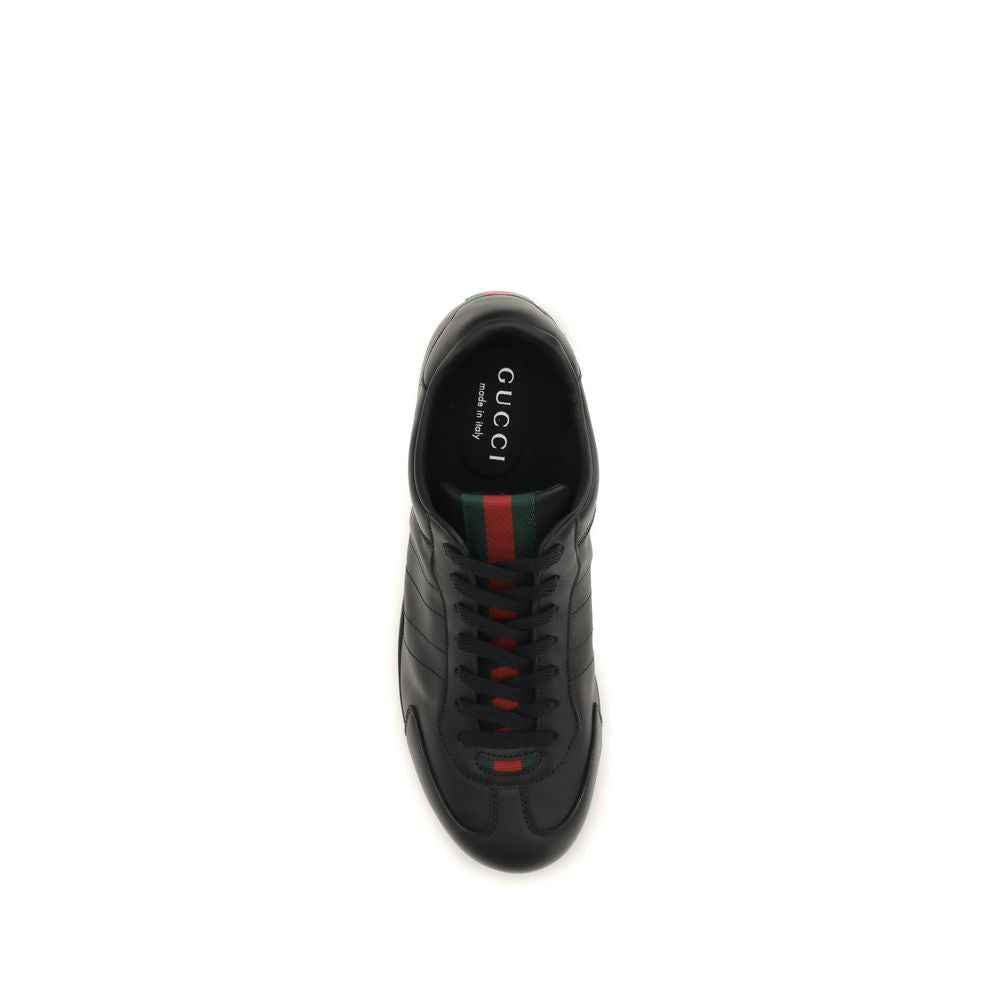 Gucci Black Calf Leather Bos Taurus Low Top Sneakers