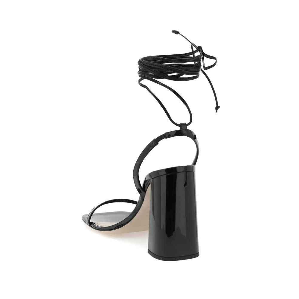 Miu Miu Black Calfskin Strap-On Sandals