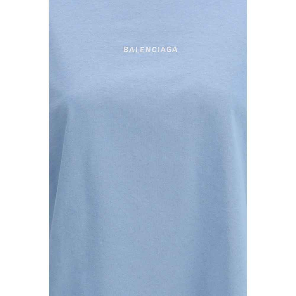 Balenciaga Blue Cotton T-Shirt