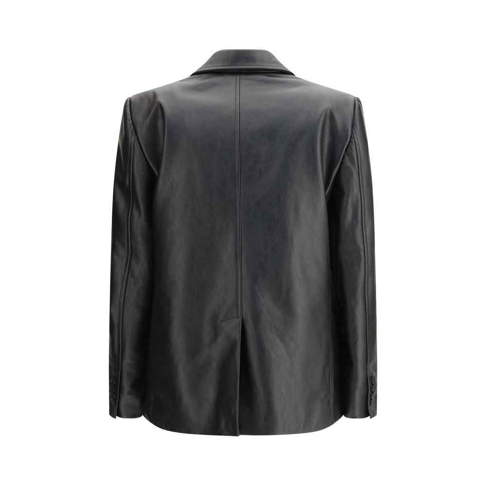 Balenciaga Black Calf Leather Bos Taurus Leather Jacket