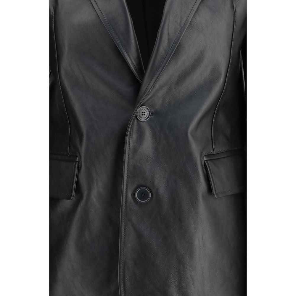 Balenciaga Black Calf Leather Bos Taurus Leather Jacket