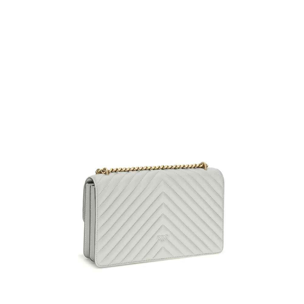 PINKO Gray Calf Leather Bos Taurus Shoulder Bag