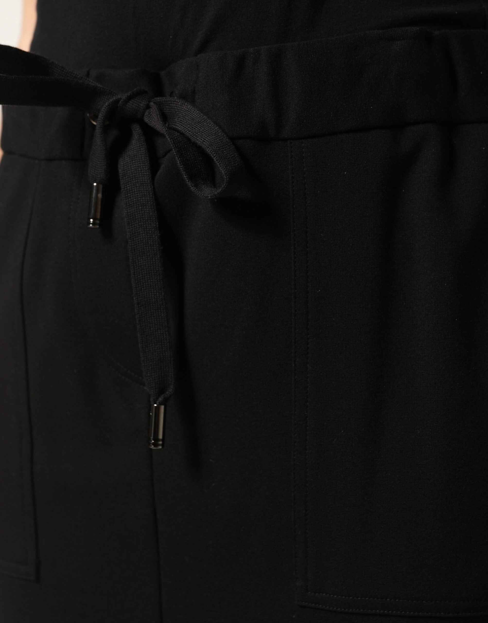 Dolce & Gabbana Black Cotton Drawstring Long Maxi Cargo Skirt