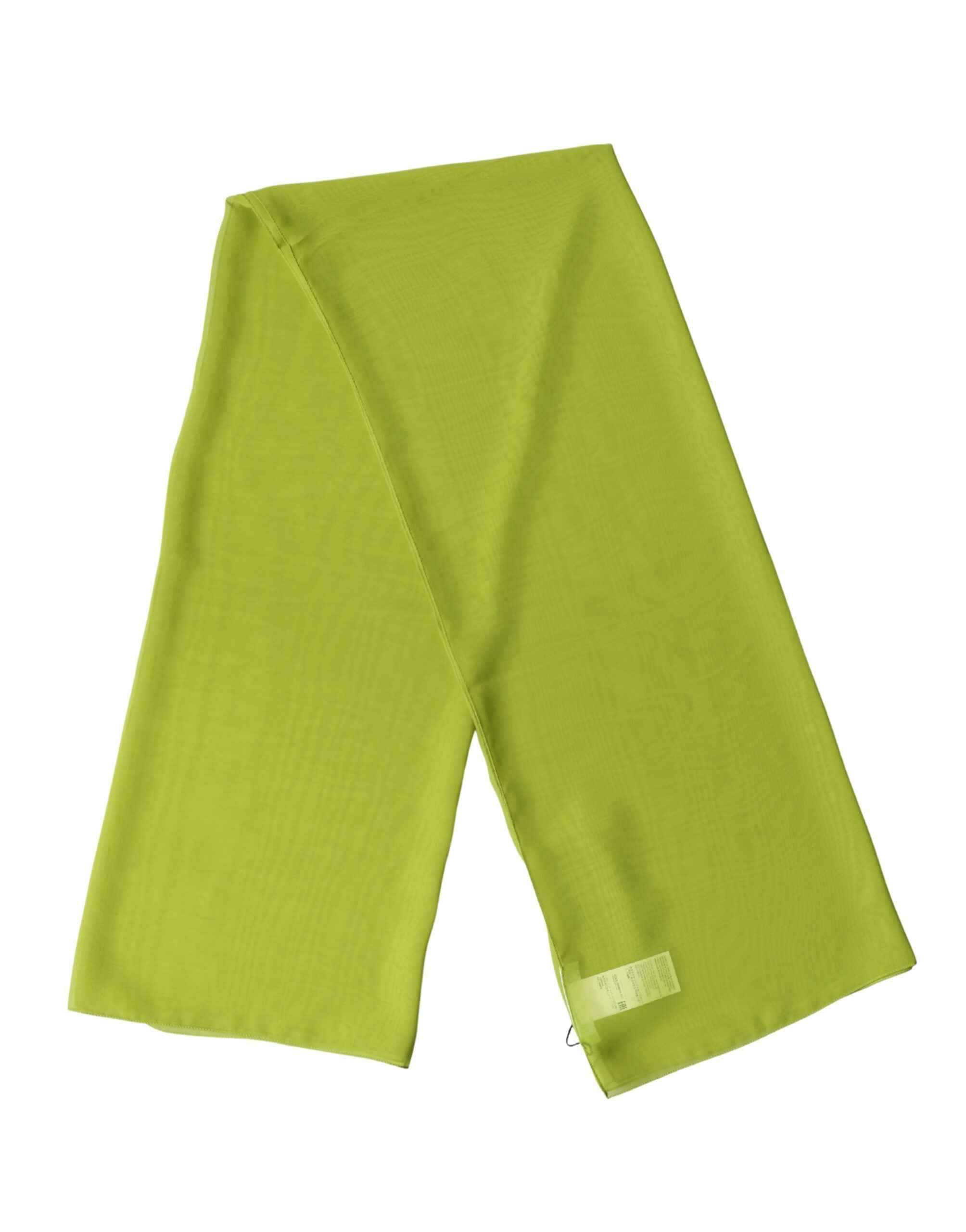 Dolce & Gabbana Yellow Green Neck Wrap Shawl Foulard 131cm x 99.5cm Scarf