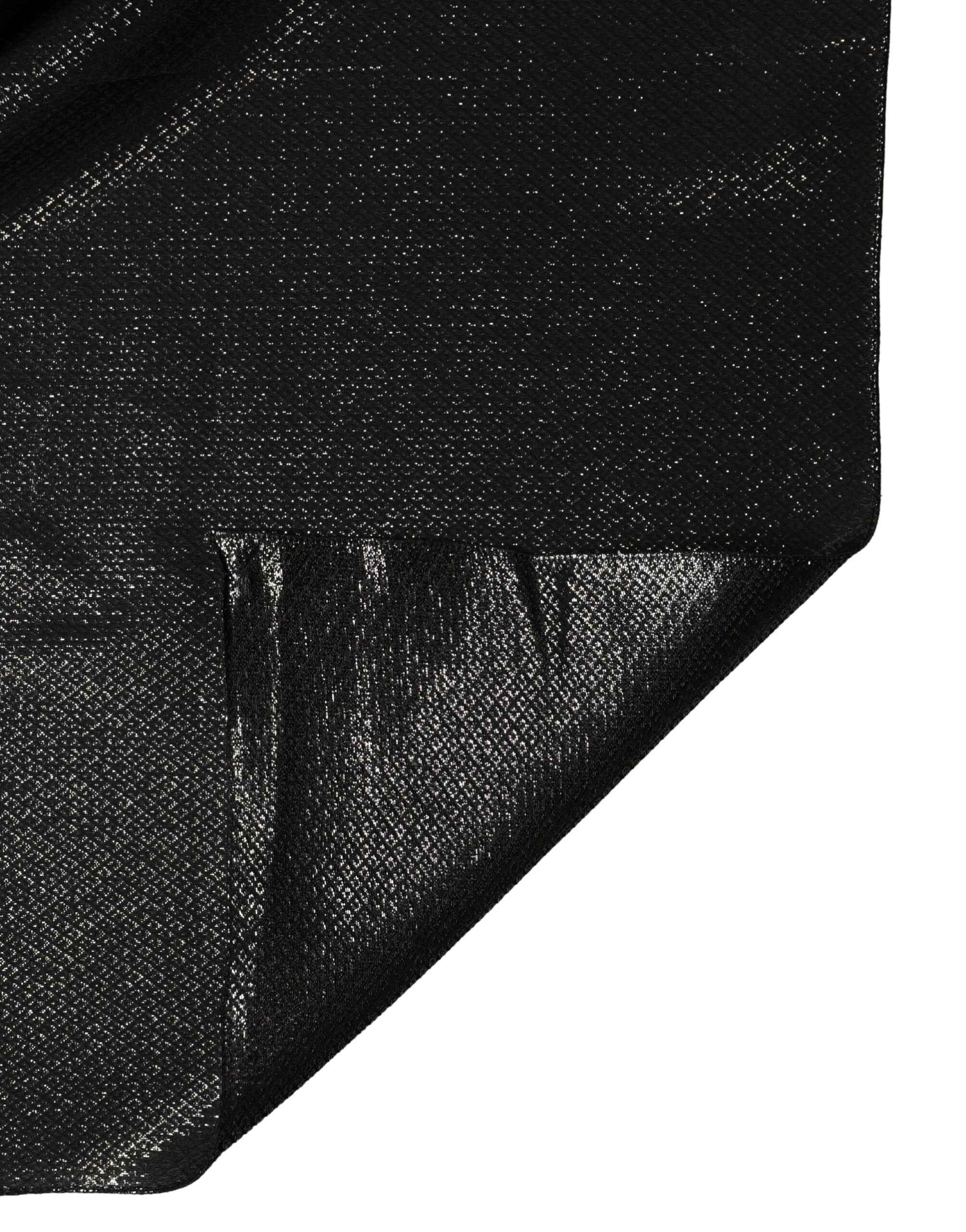 Dolce & Gabbana Black Silk Square Wrap Shawl Foulard 122cm x 120cm  Scarf