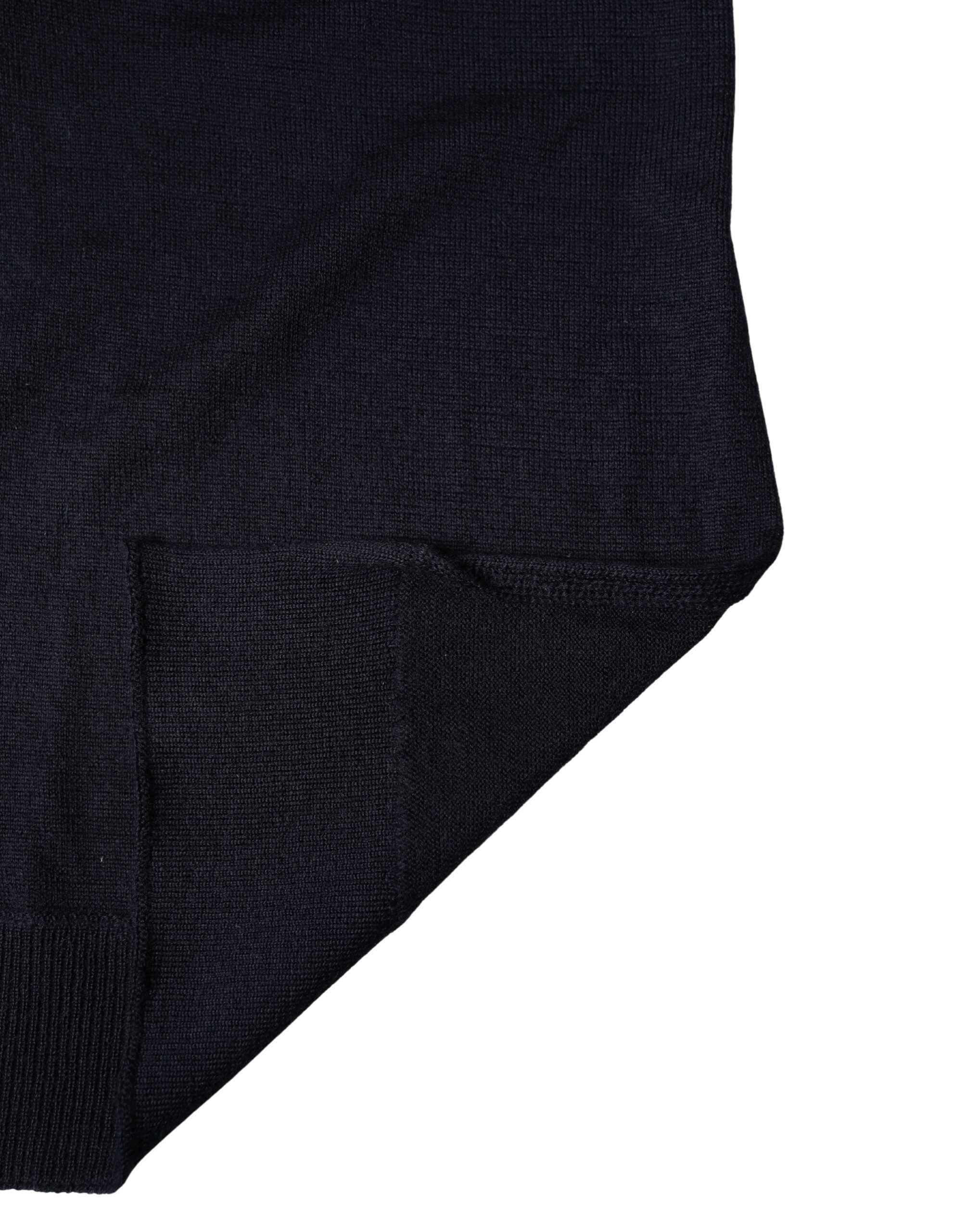 Dolce & Gabbana Black Wool Knitted Shawl Neck Wrap 200cm x 25cm  Scarf