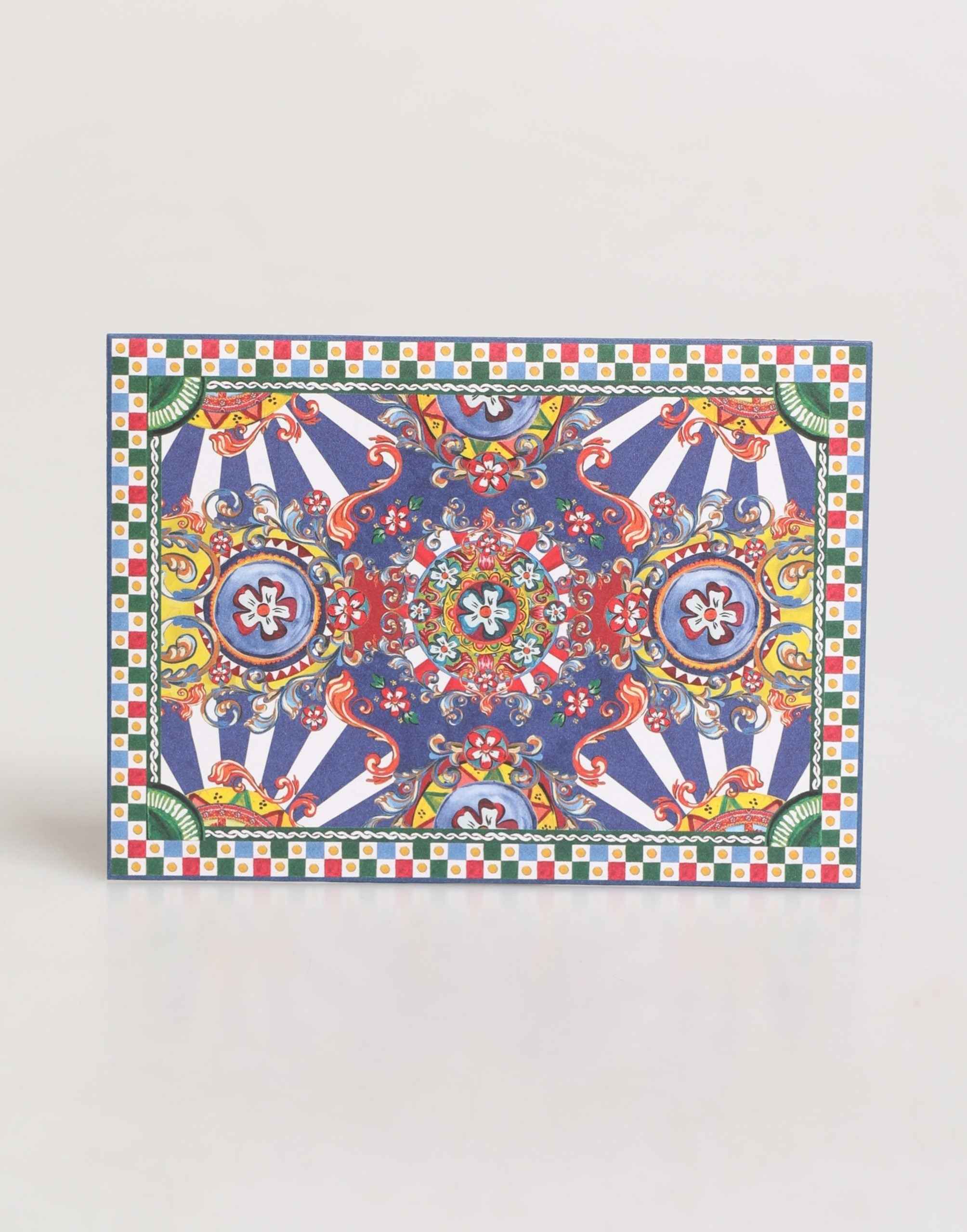 Dolce & Gabbana Multicolor Carretto Siciliano Envelope Post Card Holder
