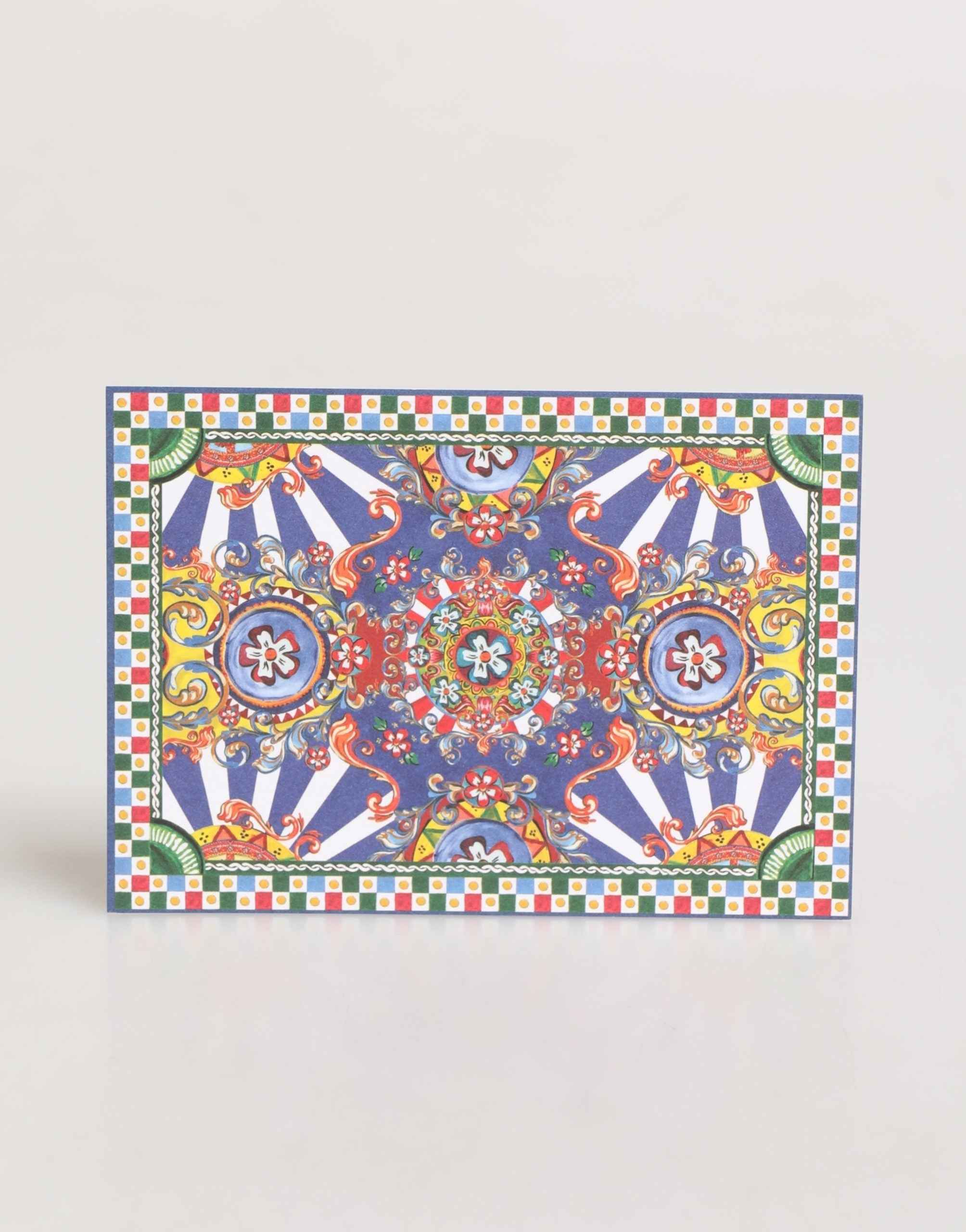 Dolce & Gabbana Multicolor Carretto Siciliano Envelope Post Card Holder