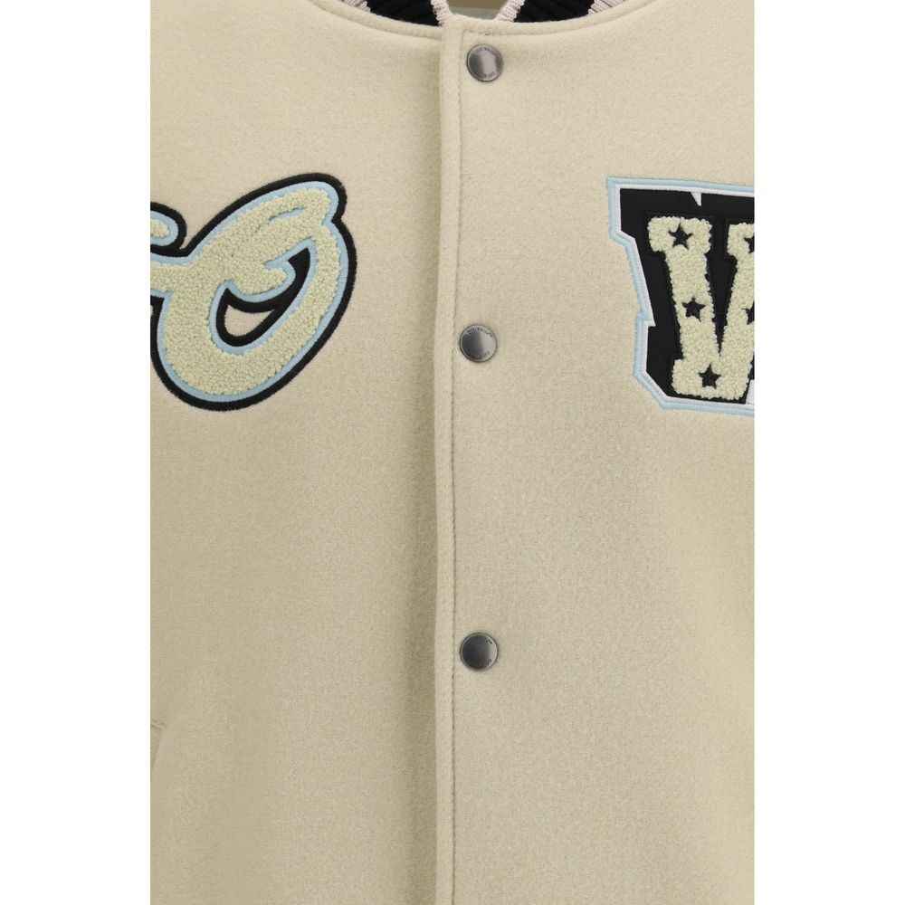 Off-White Beige Wool Oves Aries Bomber