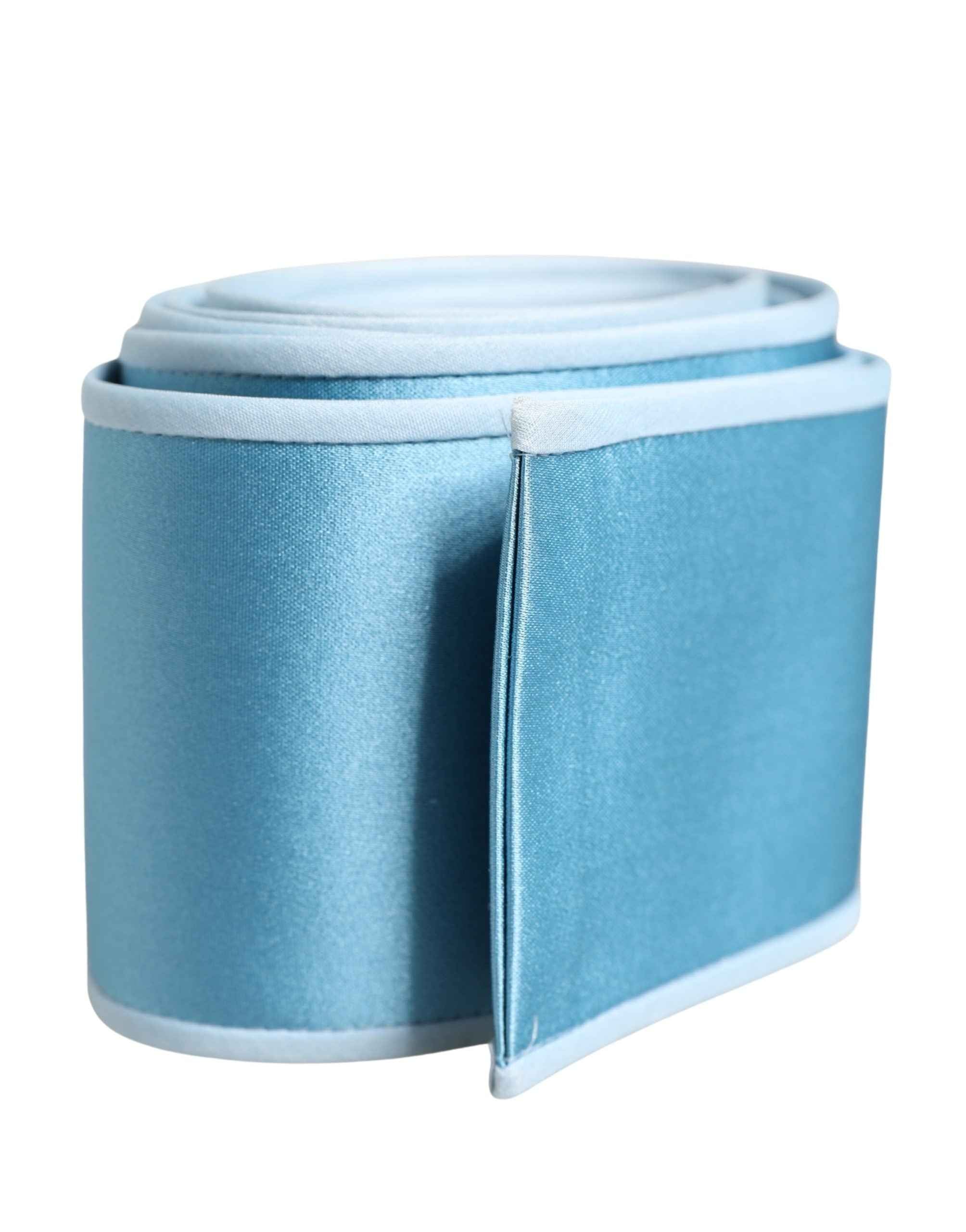 Dolce & Gabbana Light Blue Silk Satin Waist Women Cintura Belt