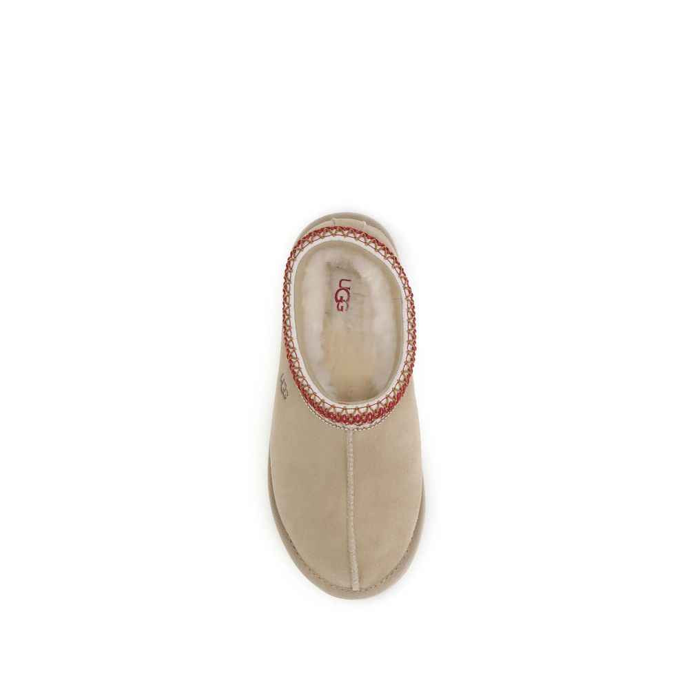 UGG Beige Calf Leather Bos Taurus Mules