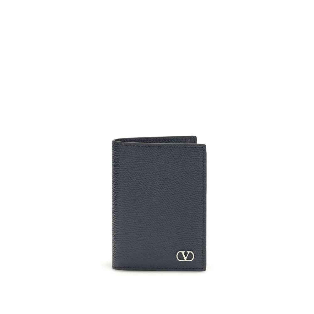 Valentino Garavani Blue Calf Leather Bos Taurus Wallet