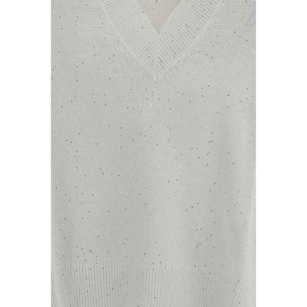 Brunello Cucinelli White Linen T-Shirt