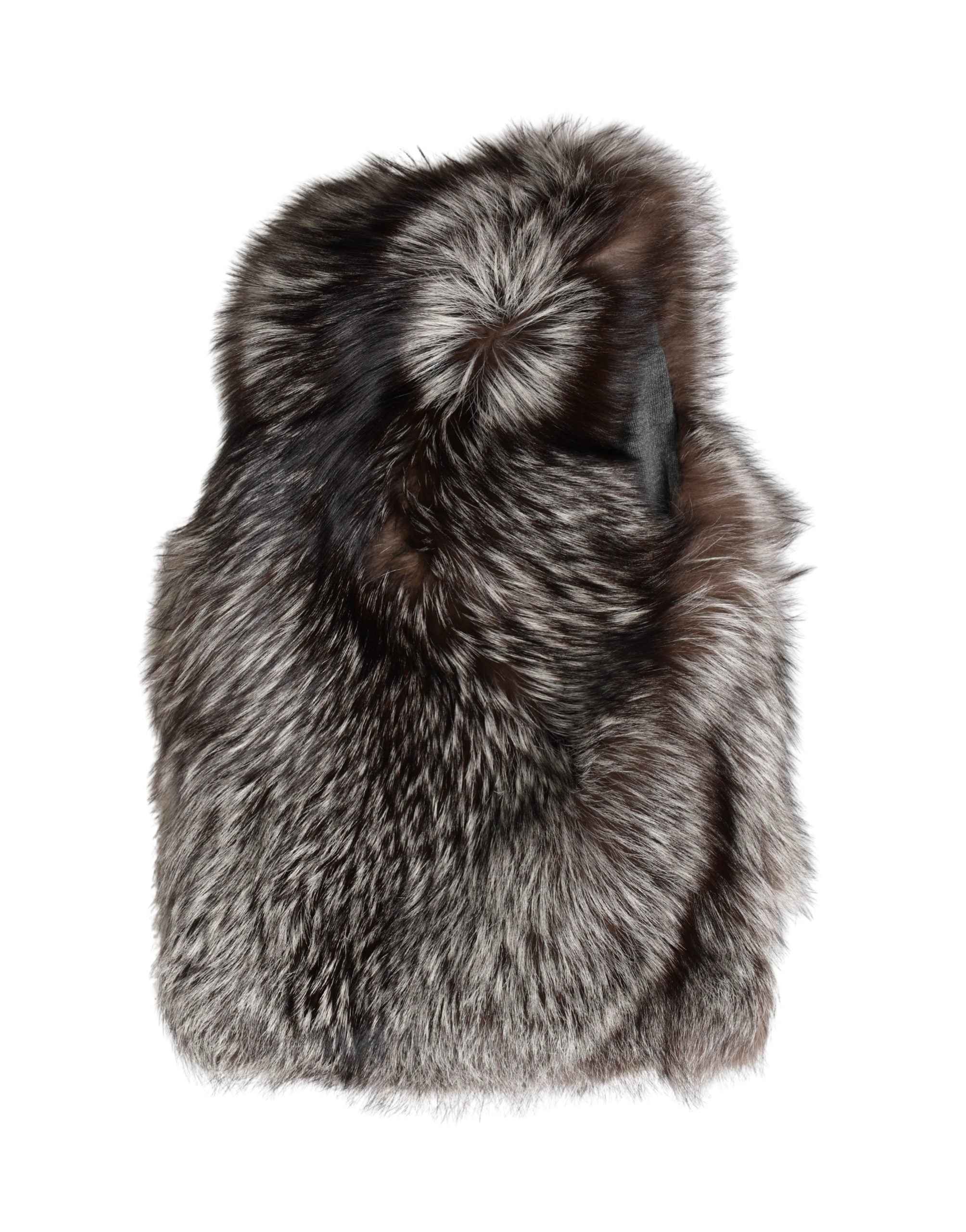 Dolce & Gabbana Brown Faux Fur Whole Head Wrap Capello Hat