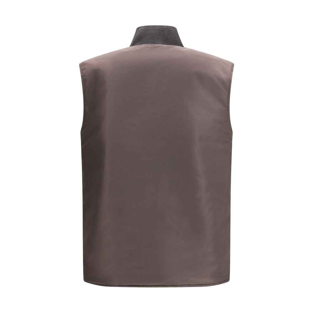 Diesel Brown Polyamide Sleeveless Jacket