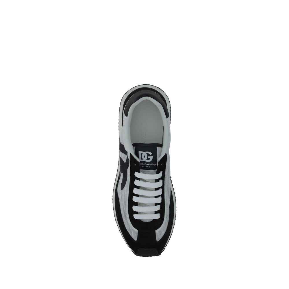 Dolce & Gabbana White Fabric Athletic Sneakers