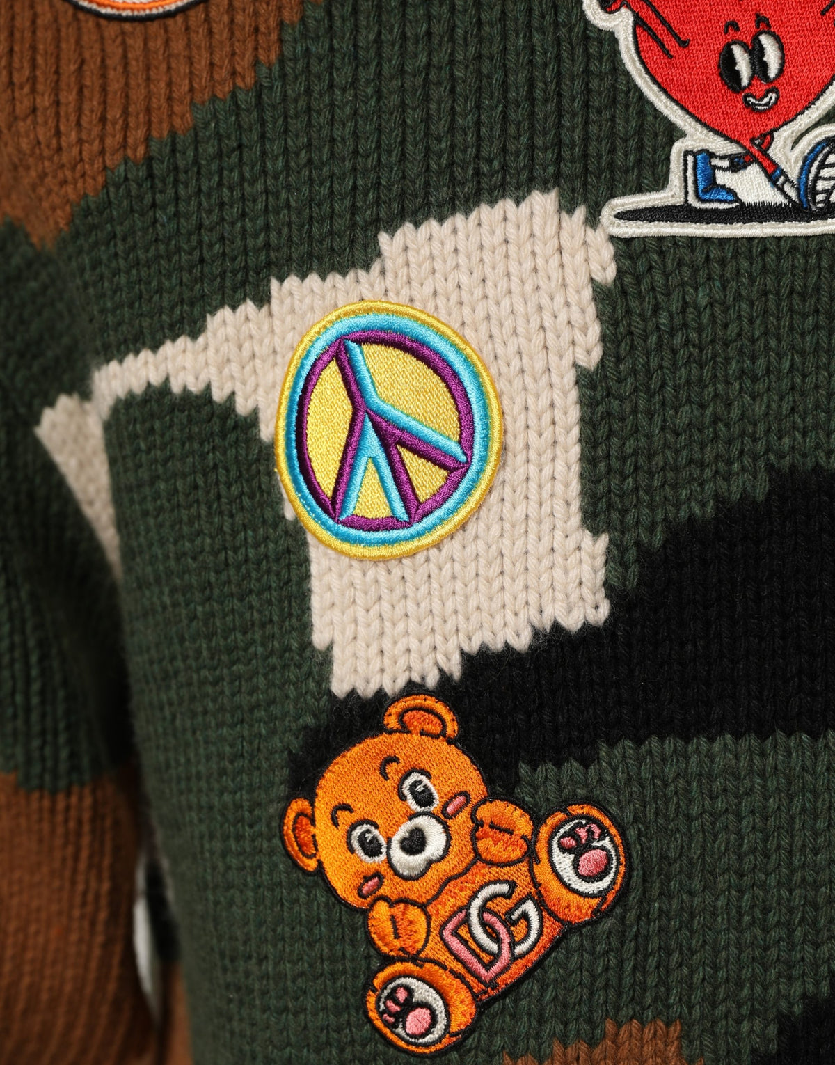 Dolce & Gabbana Multicolor Intarsia-Knit Camouflage Pullover Sweater
